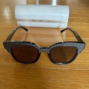 NIB Jimmy Choo Cateye Glitter Sunglasses